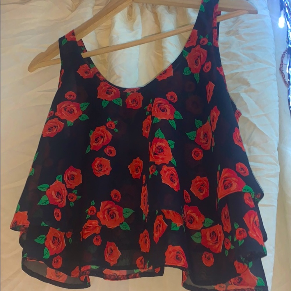 *ATMOSPHERE*~ ‘ROSES ARE RED’ TIERED SHEER CAMI - Picture 7 of 10